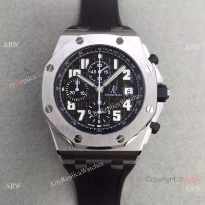 Swiss 3126 Audemars Piguet Replica Watch SS Black Face Black Inner